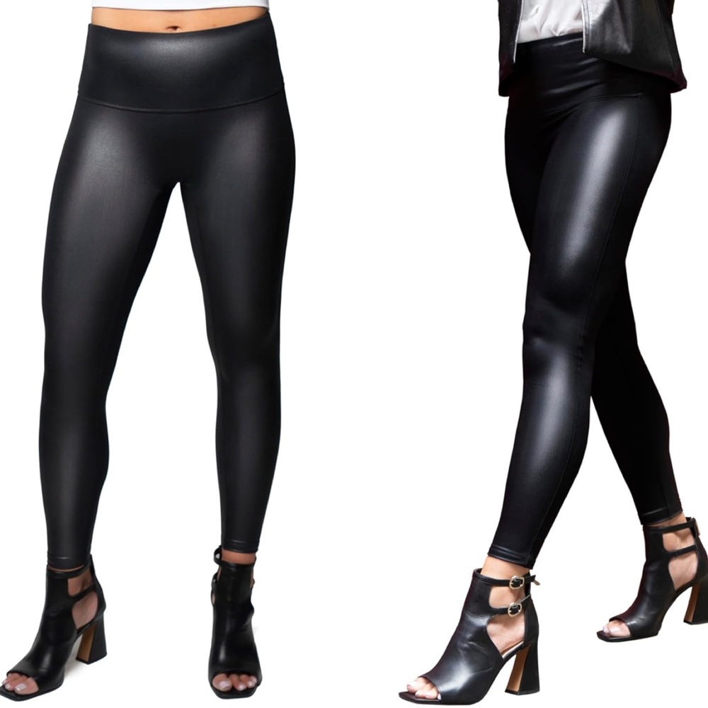 Jane and Bleecker Women Faux Leather Legging High Rise Waistband Stretch Size L